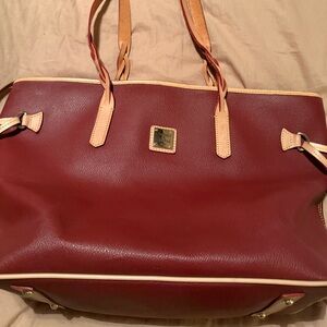 Dooney & Bourke Maroon and Beige Satchel